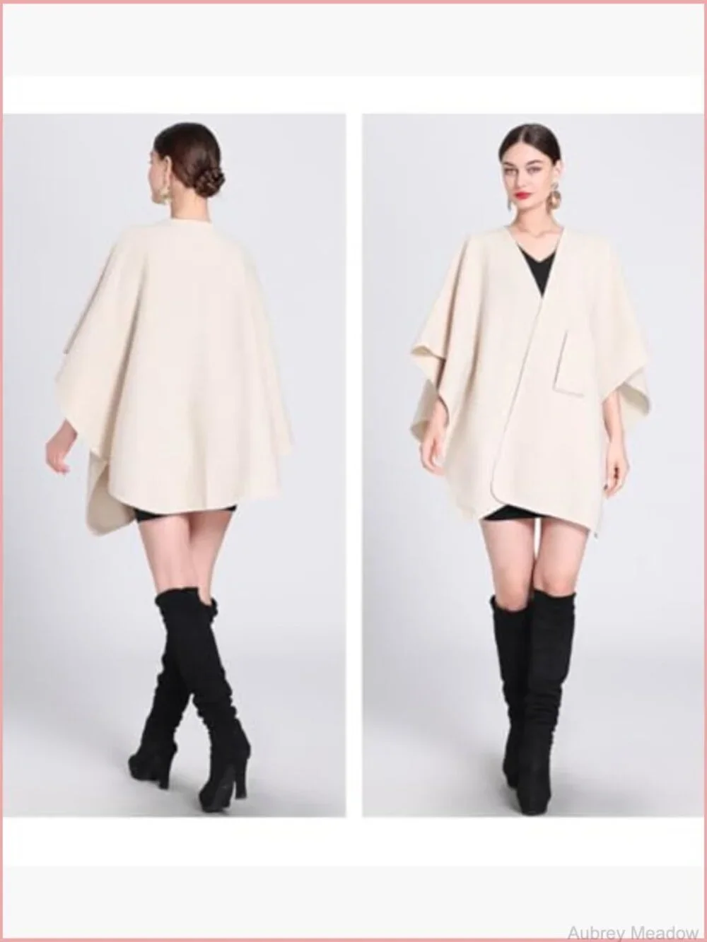 Open Front Cardigan Shawl Knit Wrap Poncho Cape Plus Size Fall Winter